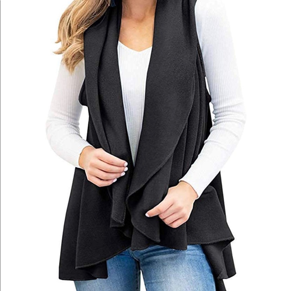 Drape cardigan vest